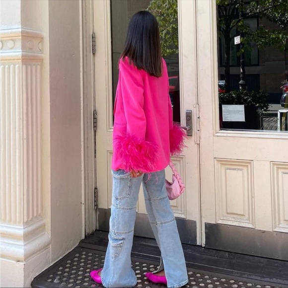 NWT Zara Straight Cut Feather Blazer - Picture 10 of 17